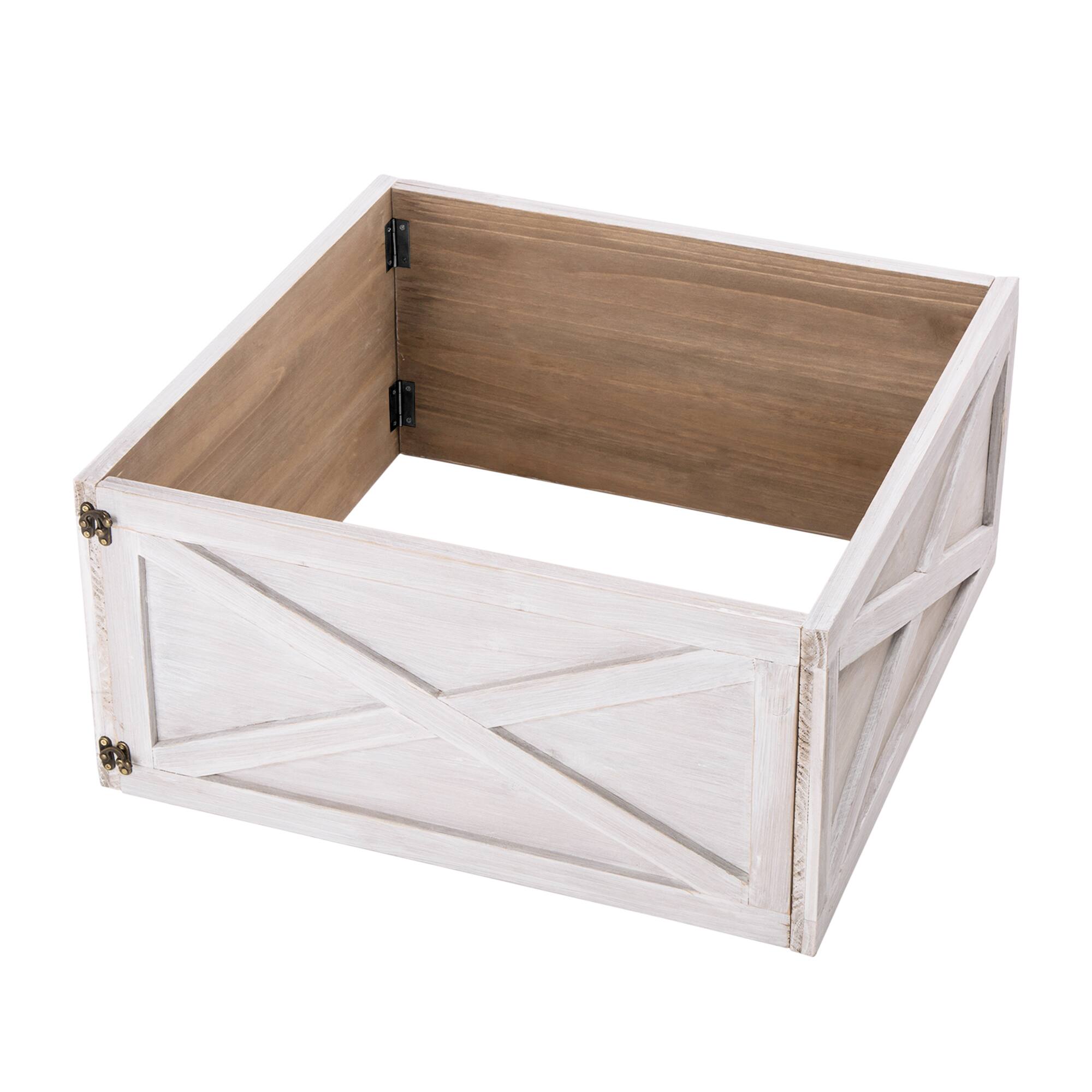 Glitzhome® 22" Washed White Wooden Tree Collar
